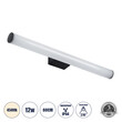 GloboStar® MABEL 60428 Μοντέρνο Φωτιστικό Τοίχου - Απλίκα Καθρέπτη Μπάνιου - Πίνακα LED 12W 1400lm 270° AC 220-240V IP44 Μ60 x Π10 x Υ5cm - Φυσικό Λευκό 4500K - Μαύρο - 3 Years Warranty