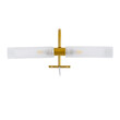 GloboStar® FLORA 60413 Μοντέρνο Φωτιστικό Τοίχου - Απλίκα Καθρέπτη Μπάνιου - Πίνακα 2 x G9 270° AC 220-240V IP44 Μ31 x Π13 x Υ12cm - Χρυσό - 5 Years Warranty