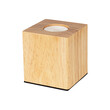 GloboStar® WOODBOX 99405 Μοντέρνο Επιτραπέζιο Φωτιστικό Πορτατίφ Μονόφωτο 1 x E27 AC220-240V με 1.35m Καλώδιο και Διακόπτη On/Off - Σώμα από Φυσικό Ξύλο - Μ7.6 x Π7.6 x Υ8.2cm - Μπεζ Δρυς - 5 Years Warranty