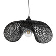 GloboStar® MEXICO 02201 Boho Κρεμαστό Φωτιστικό Οροφής Μονόφωτο 1 x E27 AC220-240V IP20 - Μ65 x Π45 x Υ18cm - Μαύρο Ξύλινο Μπαμπού Πλέγμα - 5 Χρόνια Εγγύηση