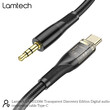 LAMTECH AUDIO CABLE TYPE-C TO 3.5MM JACK BLACK 1M