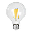 GloboStar® 99084 Λάμπα LED Long Filament E27 G95 Γλόμπος 4W 840lm 360° AC 220-240V IP20 Φ9.5 x Υ13.8cm Θερμό Λευκό 2700K με Διάφανο Γυαλί - Pro Series 210lm/W - A Ενεργειακή Κλάση - 3 Χρόνια Εγγύηση