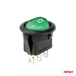 03084/AM ΔΙΑΚΟΠΤΗΣ ON/OFF 3 ΕΠΑΦΩΝ 12/24V ΣΤΡΟΓΓΥΛΟΣ ΠΡΑΣΙΝΟΣ ΦΩΤΙΣΜΟΣ ΑΜΙΟ - 1 ΤΕΜ.