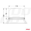 03337/AM ΦΑΡΟΣ ΠΟΡΤΟΚΑΛΙ W22M 12/24V - 60xSMD LED - 115x108mm (ΜΑΓΝΗΤΙΚΗ ΒΑΣΗ/ΦΙΣ/ΚΑΛΩΔΙΟ 4m) ΑΜΙΟ - 1 ΤΕΜ.