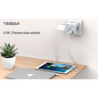 TESSAN 6 IN 1 POWERCUBE SOCKET 3xSCHUKO, 2xUSB, 1xTYPE-C, 2M CABLE