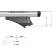 12940/MB ΜΠΑΡΕΣ ΟΡΟΦΗΣ ΑΛΟΥΜΙΝΙΟΥ BLADE XL SILVER 130cm ΜΕ ΑΚΡΑ ALFA HIGH ΓΙΑ FLUSH / STANDARD RAILS MENABO - 2 ΤΕΜ.