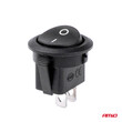 03083/AM ΔΙΑΚΟΠΤΗΣ ON/OFF 2 ΕΠΑΦΩΝ 12V 20A  ΣΤΡΟΓΓΥΛΟΣ Φ20mm ΜΑΥΡΟΣ AMIO - 1 τεμ.