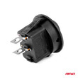 03083/AM ΔΙΑΚΟΠΤΗΣ ON/OFF 2 ΕΠΑΦΩΝ 12V 20A  ΣΤΡΟΓΓΥΛΟΣ Φ20mm ΜΑΥΡΟΣ AMIO - 1 τεμ.