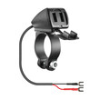 L9181.2/T ΦΟΡΤΙΣΤΗΣ USB (2 ΘΥΡΕΣ)  ΜΕ  ΒΑΣΗ ΣΤΗΡΙΞΗΣ ΤΙΜΟΝΙΟΥ ΑΔΙΑΒΡΟΧΟΣ MOTO 12/24V 30W 5400mA  22-32mm TREK LAMPA - 1 TEM.