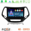 Bizzar nd Series 8core Android13 2+32gb Jeep Cherokee 2014-2019 Navigation Multimedia Tablet 9 (Ασημί Χρώμα) u-nd-Jp0077s