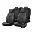 OT86751/AM ΚΑΛΥΜΜΑΤΑ ΚΑΘΙΣΜΑΤΩΝ OTOM SWAN 501 BLACK ΜΑΥΡΟ/ΓΚΡΙ ΣΚΟΥΡΟ ΛΙΝΟ & ΔΕΡΜΑΤΙΝΗ SET ΑΜΙΟ - 1 σετ.