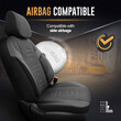 OT86755/AM ΚΑΛΥΜΜΑΤΑ ΚΑΘΙΣΜΑΤΩΝ OTOM THRONE 102 SMOKED ΜΑΥΡΟ/ΓΚΡΙ ΛΙΝΟ & ΔΕΡΜΑΤΙΝΗ SET ΑΜΙΟ - 1 σετ.
