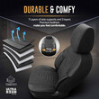 OT86755/AM ΚΑΛΥΜΜΑΤΑ ΚΑΘΙΣΜΑΤΩΝ OTOM THRONE 102 SMOKED ΜΑΥΡΟ/ΓΚΡΙ ΛΙΝΟ & ΔΕΡΜΑΤΙΝΗ SET ΑΜΙΟ - 1 σετ.