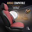 OT86756/AM ΚΑΛΥΜΜΑΤΑ ΚΑΘΙΣΜΑΤΩΝ OTOM  THRONE 103 RED ΜΑΥΡΟ/ΓΚΡΙ/ΚΟΚΚΙΝΟ ΛΙΝΟ & ΔΕΡΜΑΤΙΝΗ SET ΑΜΙΟ - 1 σετ.