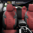 OT86756/AM ΚΑΛΥΜΜΑΤΑ ΚΑΘΙΣΜΑΤΩΝ OTOM  THRONE 103 RED ΜΑΥΡΟ/ΓΚΡΙ/ΚΟΚΚΙΝΟ ΛΙΝΟ & ΔΕΡΜΑΤΙΝΗ SET ΑΜΙΟ - 1 σετ.