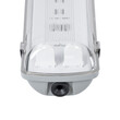 GloboStar® 90611 60cm Tri-Proof Πλαστικό PC Σκαφάκι με Μεταλλικά Clips για 2 x Λάμπες T8 Τύπου Φθορίου LED Τροφοδοσίας Ενός Άκρου Αδιάβροχο IP65