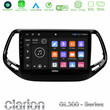 Clarion Gl300 Series 4core Android11 2+32gb Jeep Compass 2017&gt; Navigation Multimedia Tablet 10 με Carplay &Amp; Android Auto u-gl3-Jp0143