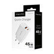 KM0856 . Φορτιστής USB A - USB C 45W με λειτουργία Power Delivery και Quick Charge Kruger&Matz GAN