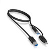 ICY BOX USB 3.2 PLUG-B TO USB & TYPE-C 1M BLACK
