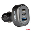 04177/AM ΦΟΡΤΙΣΤΗΣ ΑΝΑΠΤΗΡΑ ΜΕ 3 ΘΥΡΕΣ 2xUSB-C 65W/20W+USB-A QUICK CHARGE 3.0 ΜΑΥΡΟ AMIO - 1 Τεμ.