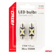 04236/AM ΛΑΜΠΑΚΙΑ ΠΛΑΦΟΝΙΕΡΑΣ 36mm 12/24V C5W 5500K 12xSMD 2016 CAN-BUS FESTOON (ΛΕΥΚΟ) ΑΜΙΟ - 2 ΤΕΜ.