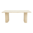 Τραπέζι Loozir pakoworld mdf σε λευκή όψη τραβερτίνας 180x90x75εκ