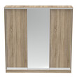 Ντουλάπα τριφυλλη συρόμενη με καθρέφτη Aparador I pakoworld σε sonoma απόχρωση 240x60x240εκ