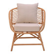 Πολυθρόνα Caxen pakoworld φυσικό rattan-λευκό μαξιλάρι 72x63x75εκ