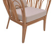 Πολυθρόνα Tania pakoworld φυσικό rattan-λευκό μαξιλάρι 76x76x76εκ