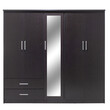 Ντουλάπα ρούχων πεντάφυλλη OLYMPUS pakoworld χρώμα wenge 198x57x183εκ