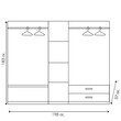 Ντουλάπα ρούχων πεντάφυλλη OLYMPUS pakoworld χρώμα wenge 198x57x183εκ