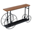 Κονσόλα Bike pakoworld χρώμα μαύρο-καρυδί 148x28x85εκ