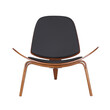 Πολυθρόνα Vilma pakoworld PU μαύρο- plywood καρυδί 90x73x75εκ