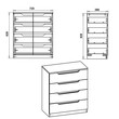 Συρταριέρα Azenor pakoworld 4ων συρταριών sonoma 72x38x83εκ