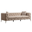Καναπές 3θέσιος PWF-0579 pakoworld τύπου Chesterfield ύφασμα εκρού 237x90x73εκ