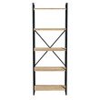 Βιβλιοθήκη Baker pakoworld καρυδί-μαύρο 66x34x180εκ