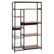 Ραφιέρα επιδαπέδια Leena pakoworld μέταλλο dark oak-μαύρο 80x30x142εκ