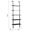 Βιβλιοθήκη Harris pakoworld μαύρο 70x22x200εκ