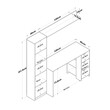 Γραφείο με βιβλιοθήκη Goldie pakoworld ανθρακί-φυσικό 160x45x161.8εκ