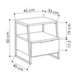 Κομοδίνο Johana pakoworld μαύρο-εκρού 45x40x50εκ