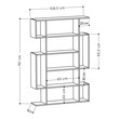 Βιβλιοθήκη MITO pakoworld σε χρώμα antique γκρι-λευκό 108.5x25.5x161εκ