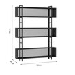 Βιβλιοθήκη Fifer pakoworld καρυδί-μαύρο 120x27x185εκ