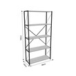 Βιβλιοθήκη Tikilmo pakoworld oak μελαμίνης-μαύρο μέταλλο 88x34x180εκ