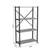 Βιβλιοθήκη Jackrey pakoworld oak μελαμίνης-μαύρο μέταλλο 60x30x114εκ