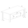 Τραπέζι σαλονιού Tracy pakoworld λευκό-γκρι 120x60x48.5εκ