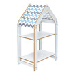 Ραφιέρα Montessori Zoilen pakoworld λευκό-μπλε mdf 50x30x80εκ