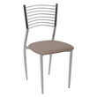 VIVIAN Καρέκλα Μέταλλο Χρώμιο, PVC Cappuccino
