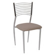 VIVIAN Καρέκλα Μέταλλο Χρώμιο, PVC Cappuccino