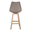 MARTIN Σκαμπό BAR Οξιά Φυσικό, PP-Pu Sand Beige, Μονταρισμένη Ταπετσαρία