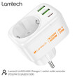 LAMTECH MULTIFUNCTIONAL WALL SOCKET 1xSCHUKO 2xUSB 1xTYPE-C PD20W